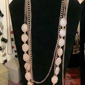28-34” w/extender rose quartz necklace